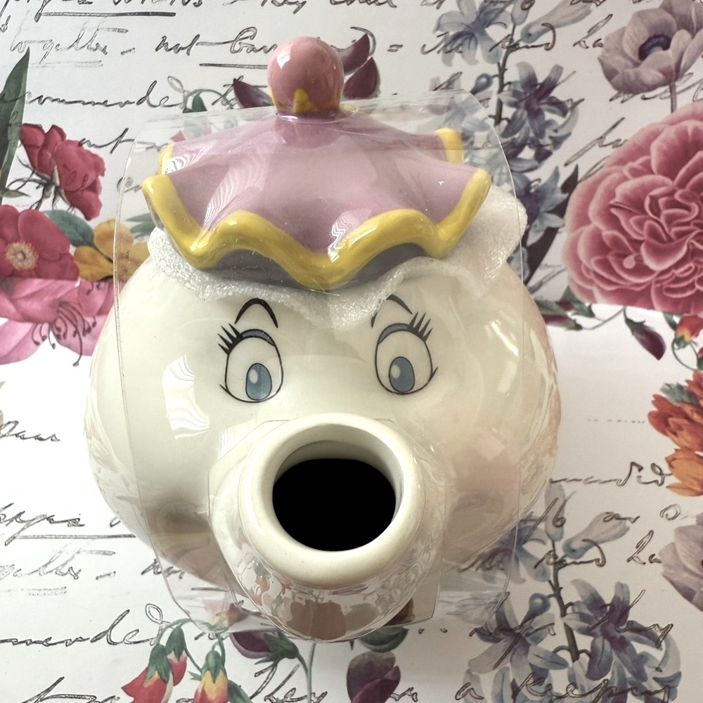 Disney Beauty and the Beast Pink and Yellow Teapot